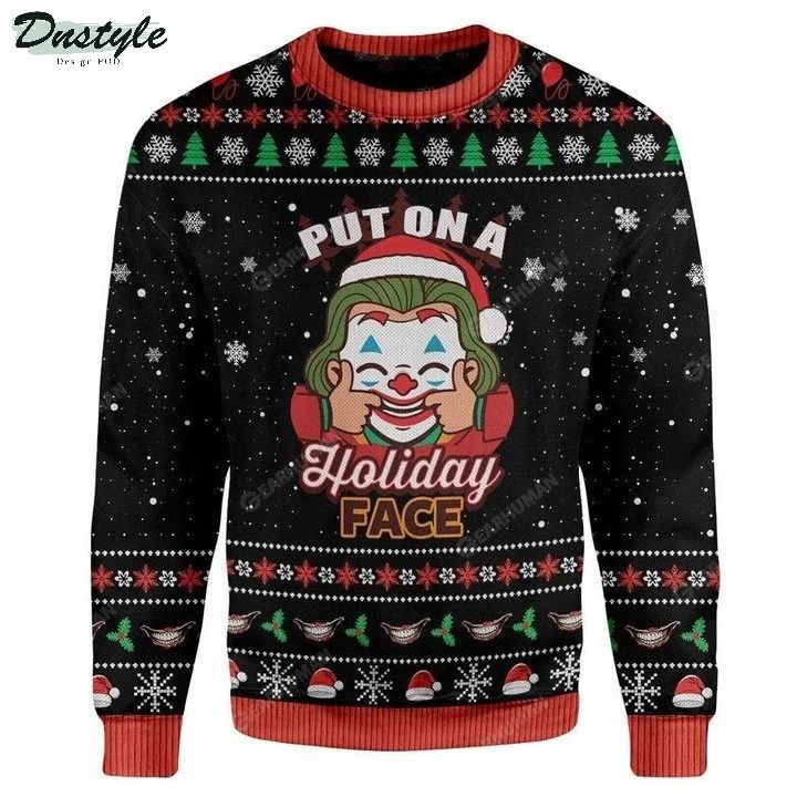 Joker Put On A Holiday Face Ugly Christmas Sweater