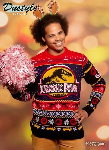 Jurassic park ugly christmas sweater 1