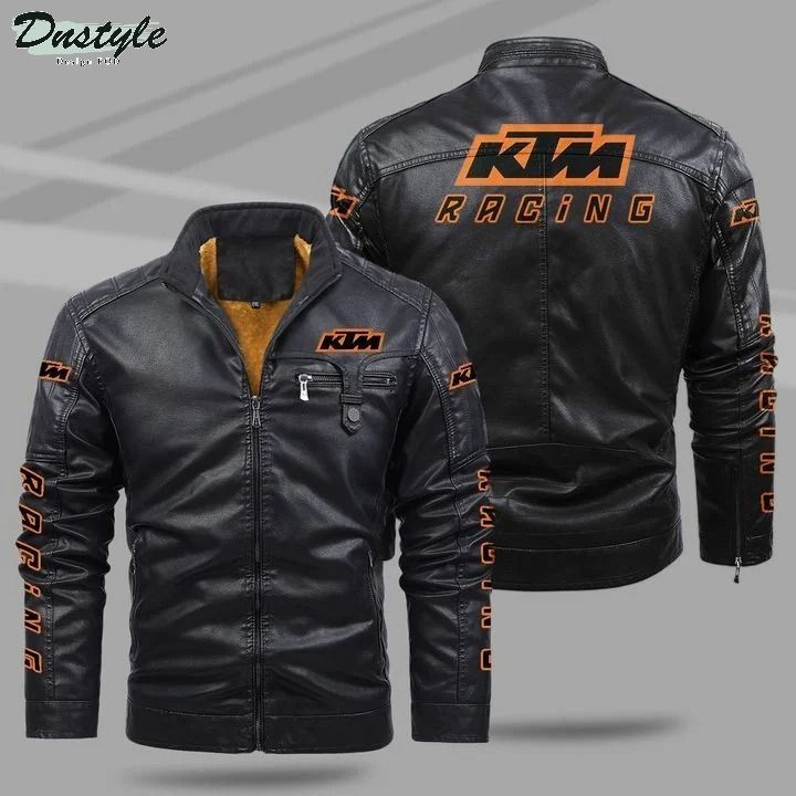 KTM racing fleece leather jacket