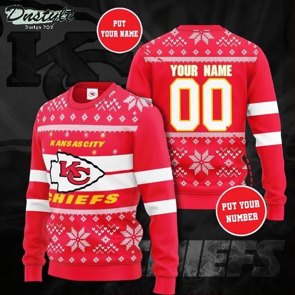 Kansas City Chiefs NFL custom name and number ugly christmas sweater