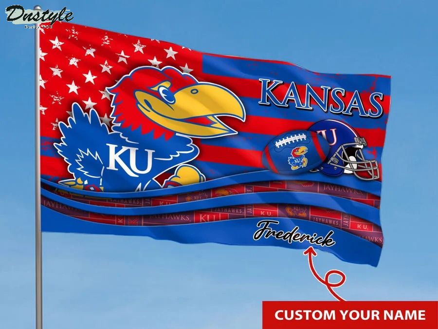 Kansas jayhawks NCAA custom name flag 1