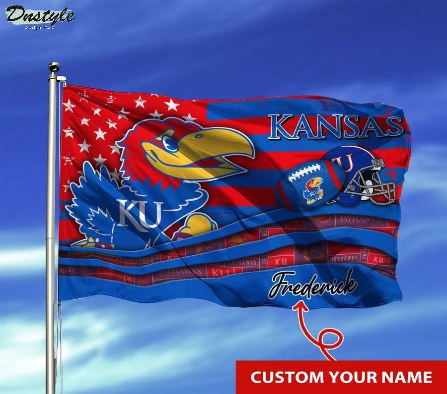 Kansas jayhawks NCAA custom name flag