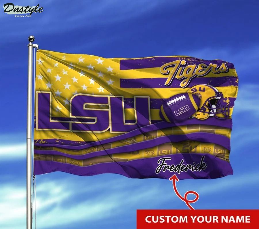 LSU tigers NCAA custom name flag
