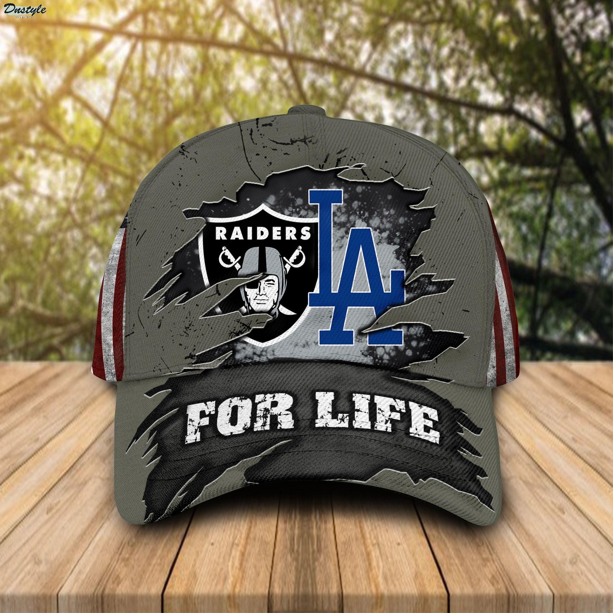 Las Vegas Raiders And Los Angeles Dodgers For Life Cap Hat 1
