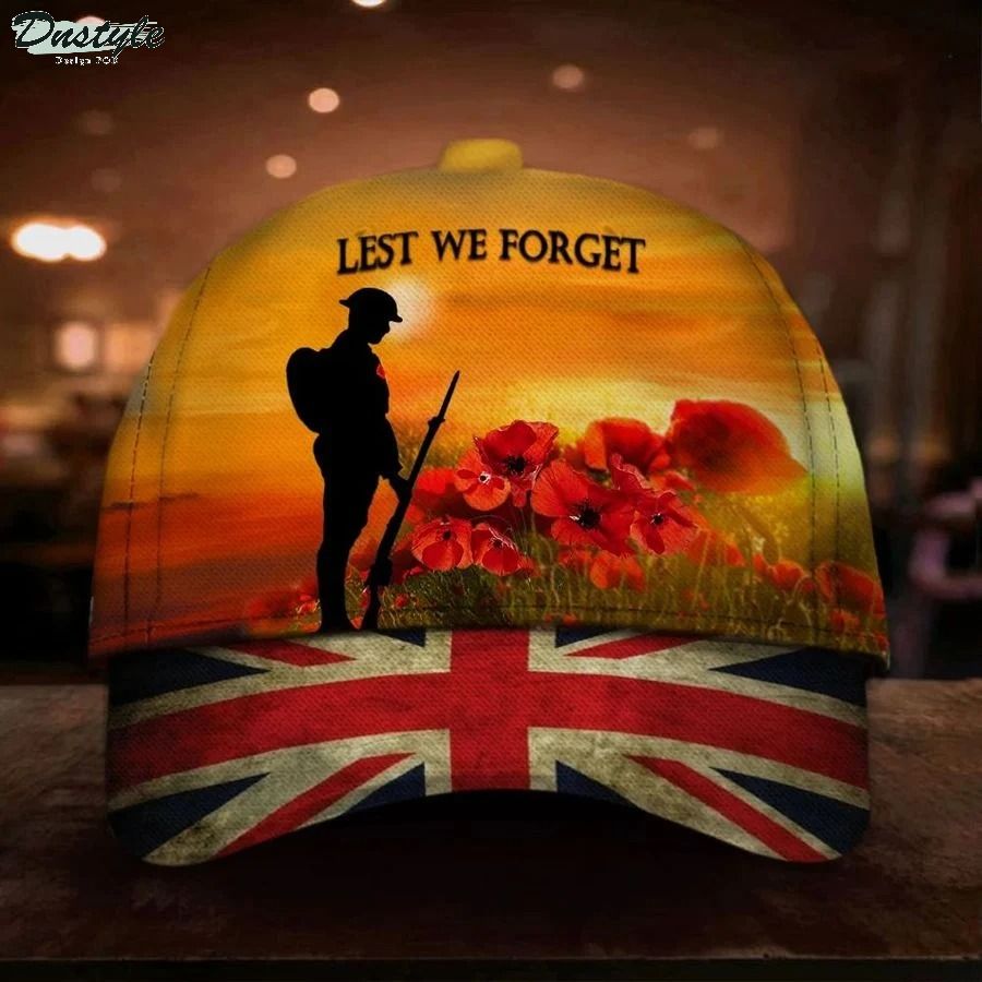 Lest We Forget UK Flag Poppy Cap