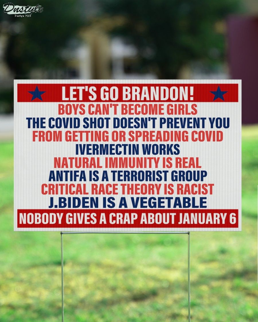 Let's Go Brandon Boys Can't Become Girls Yard Sign 3