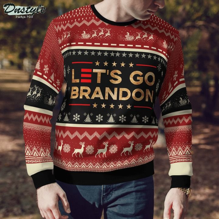 Let's go brandon 3d printed ugly christmas sweater 1