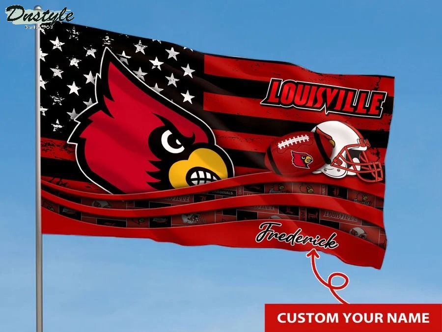 Louisville cardinals NCAA custom name flag 1