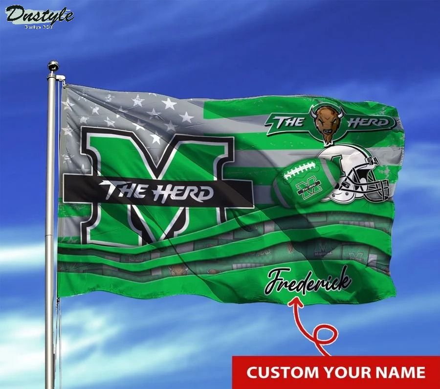 Marshall thundering herd NCAA custom name flag