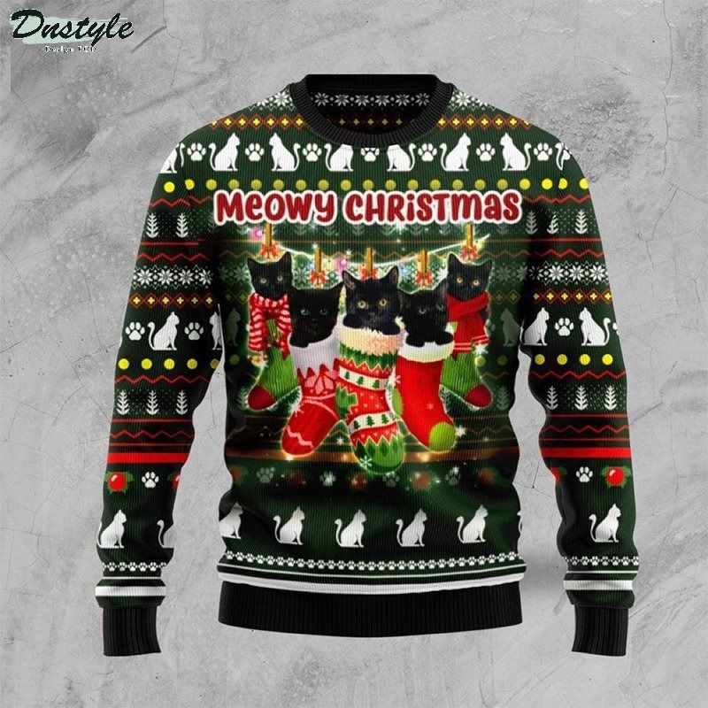 Meowy christmas ugly christmas sweater