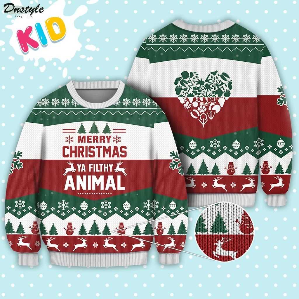 Merry Christmas Ya Filthy Animal Ugly Christmas Sweater 1