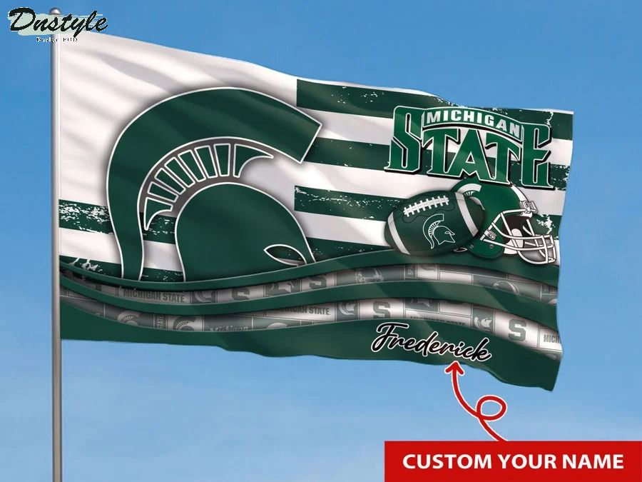 Michigan state spartans NCAA custom name flag 1