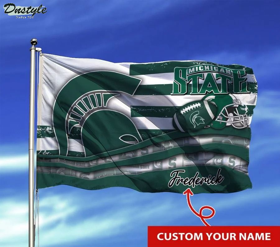 Michigan state spartans NCAA custom name flag