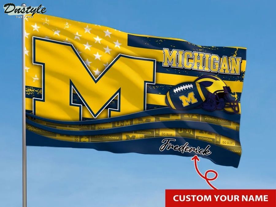 Michigan wolverines NCAA custom name flag 1