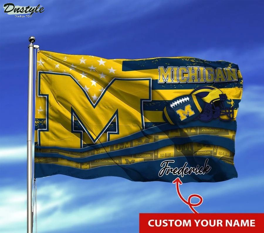 Michigan wolverines NCAA custom name flag