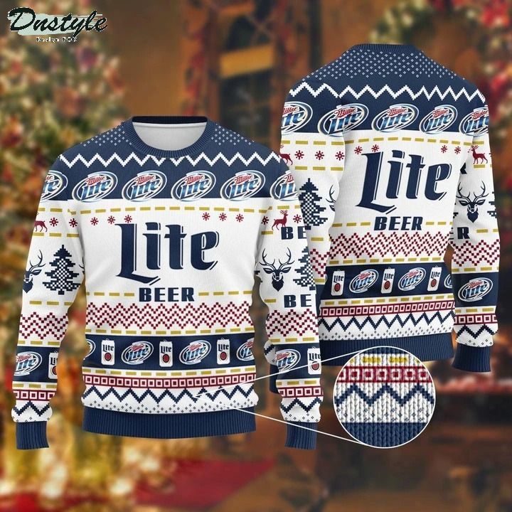 Miller Lite beer christmas ugly sweater