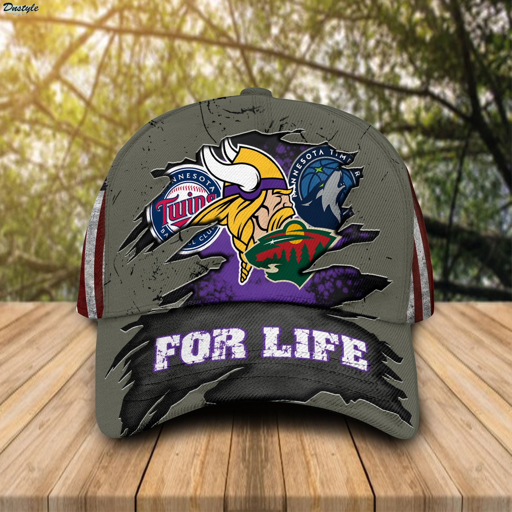 Minnesota Vikings Twins Timberwolves Wild For Life Cap Hat