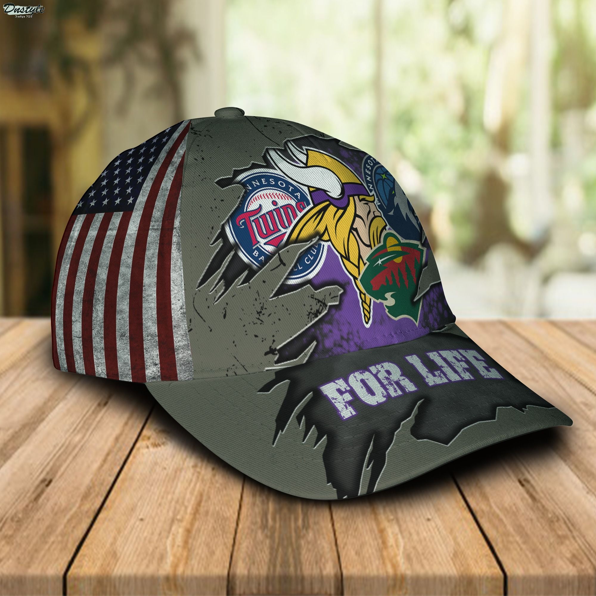 Minnesota Vikings Twins Timberwolves Wild For Life Cap Hat 2