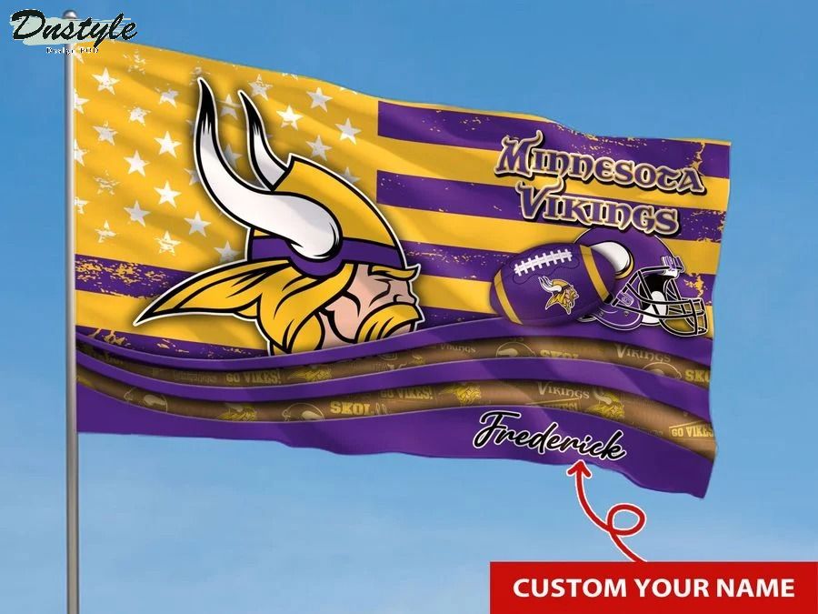 Minnesota vikings NFL custom name flag 1