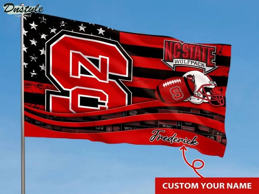 NC state wolfpack NCAA custom name flag