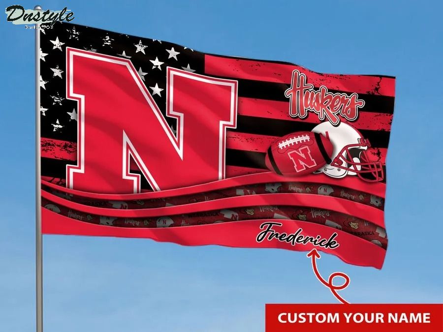 Nebraska cornhuskers NCAA custom name flag 1