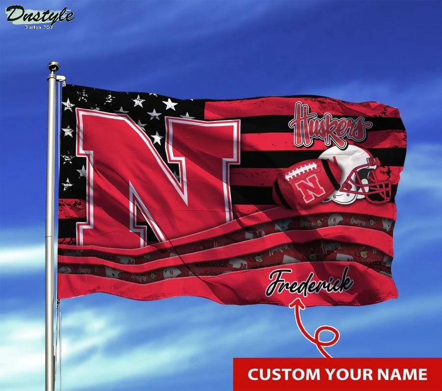 Nebraska cornhuskers NCAA custom name flag