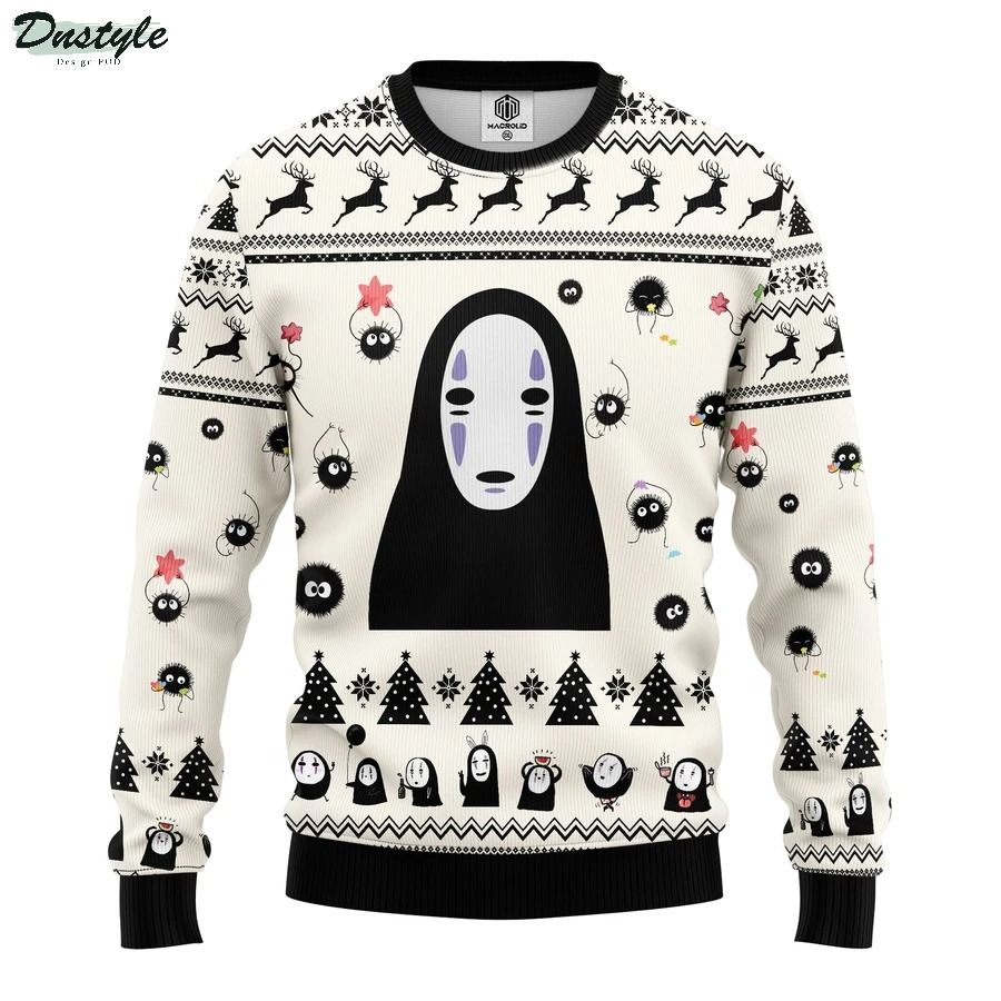 No Face White Ugly Christmas Sweater