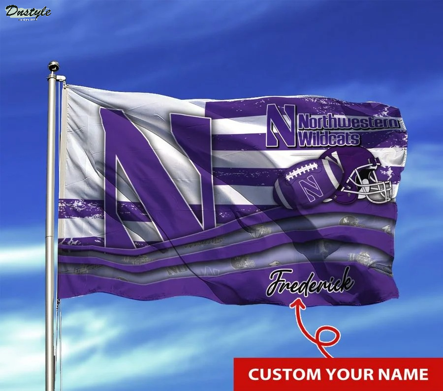 Northwestern wildcats NCAA custom name flag