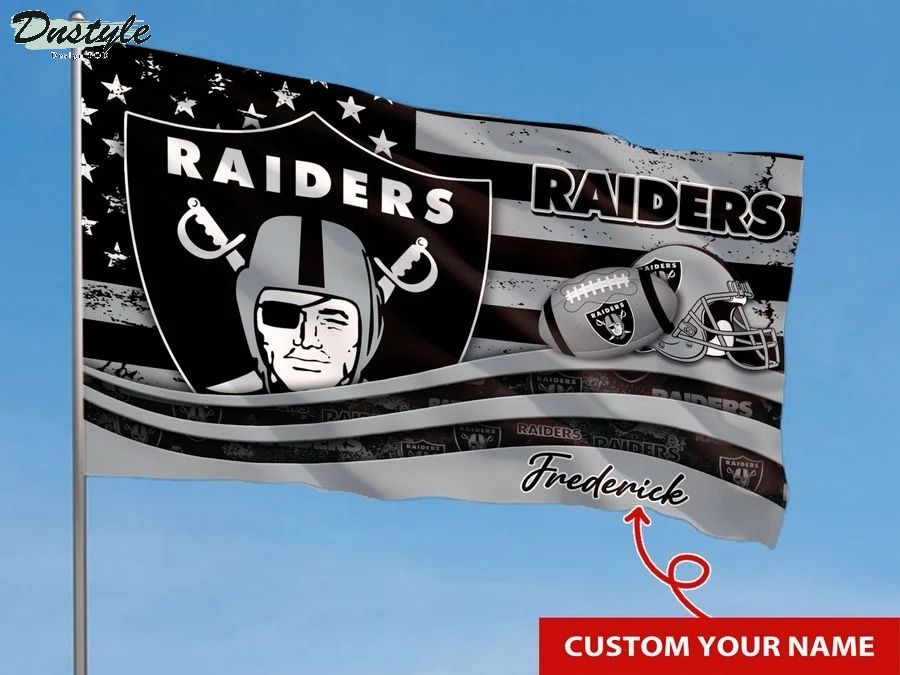 Oakland raiders NFL custom name flag 1