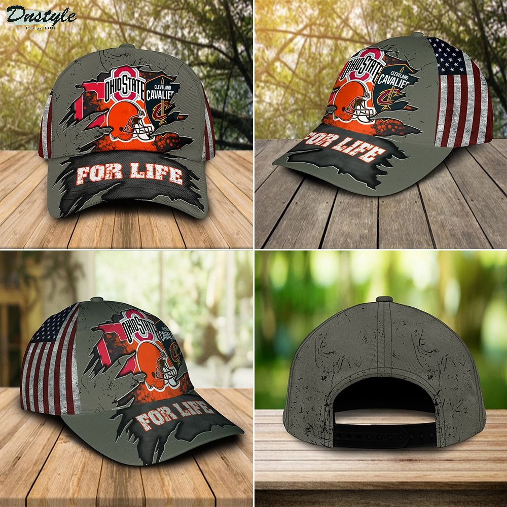 Ohio State Buckeyes Cleveland Cavaliers Cleveland Indians Cleveland Browns for life cap hat