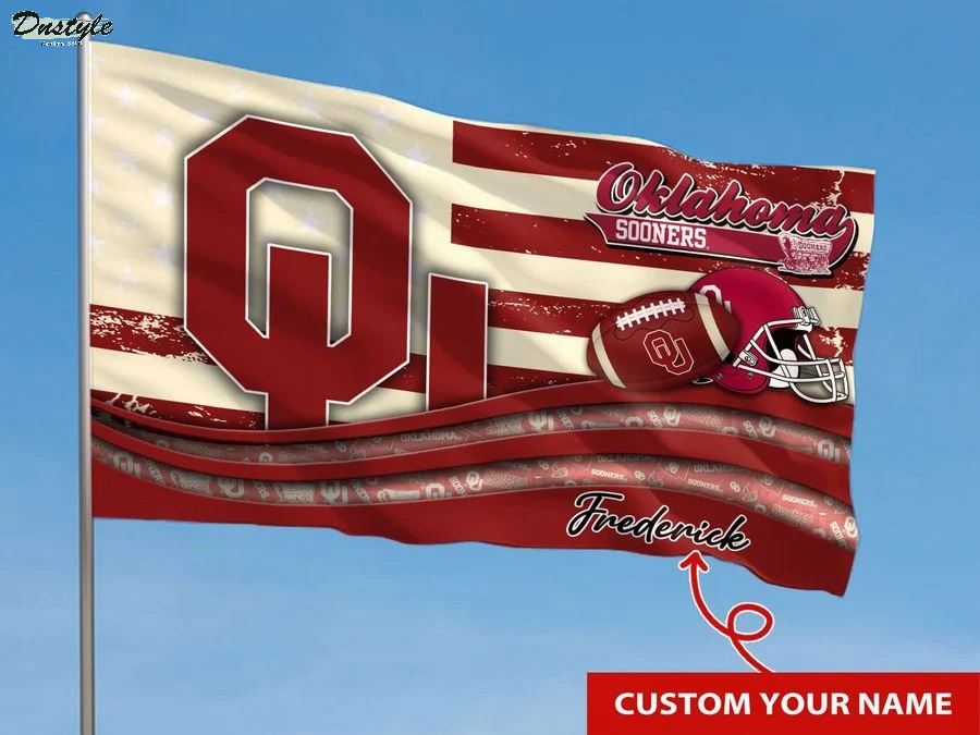 Oklahoma sooners NCAA custom name flag 1