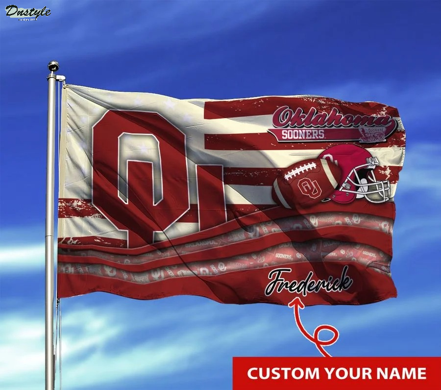Oklahoma sooners NCAA custom name flag