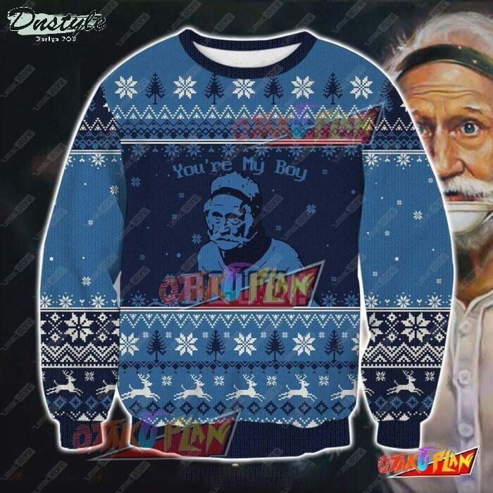 Old School You're My Boy Blue Ugly Christmas Sweater
