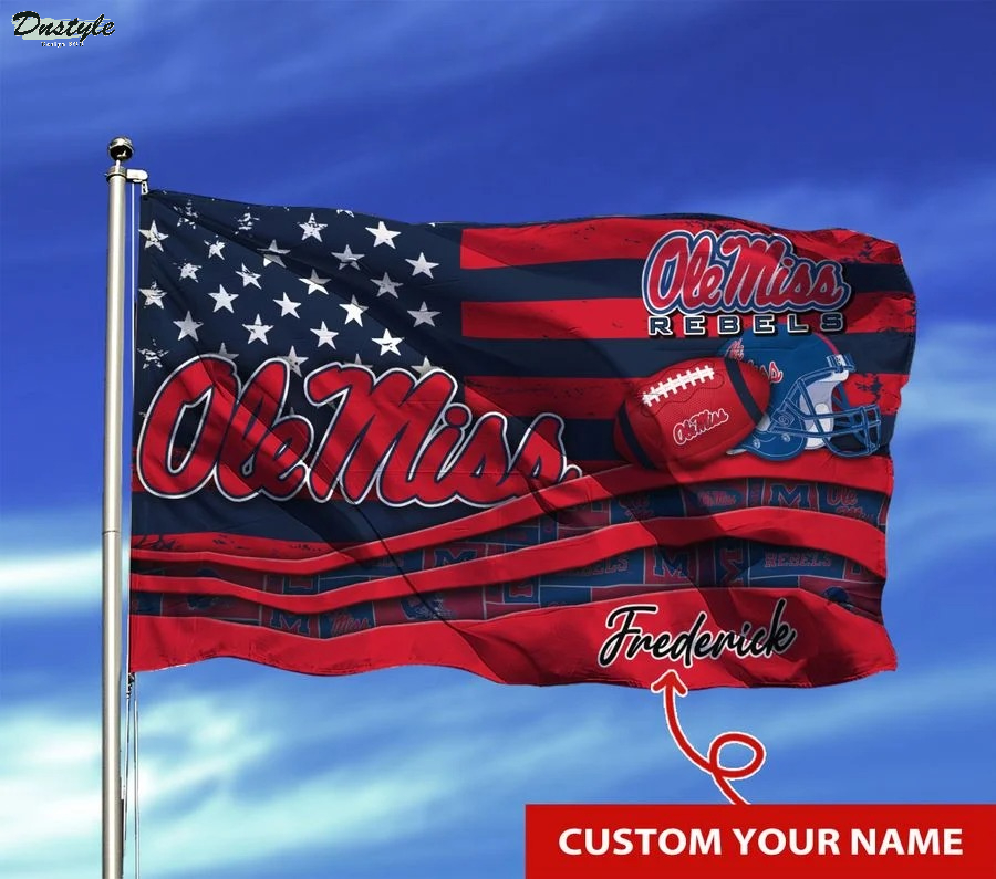 Ole miss rebels NCAA custom name flag