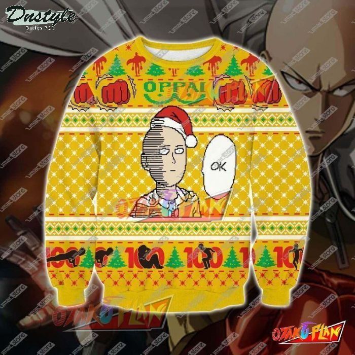 One Punch Man Oppai Ugly Christmas Sweater