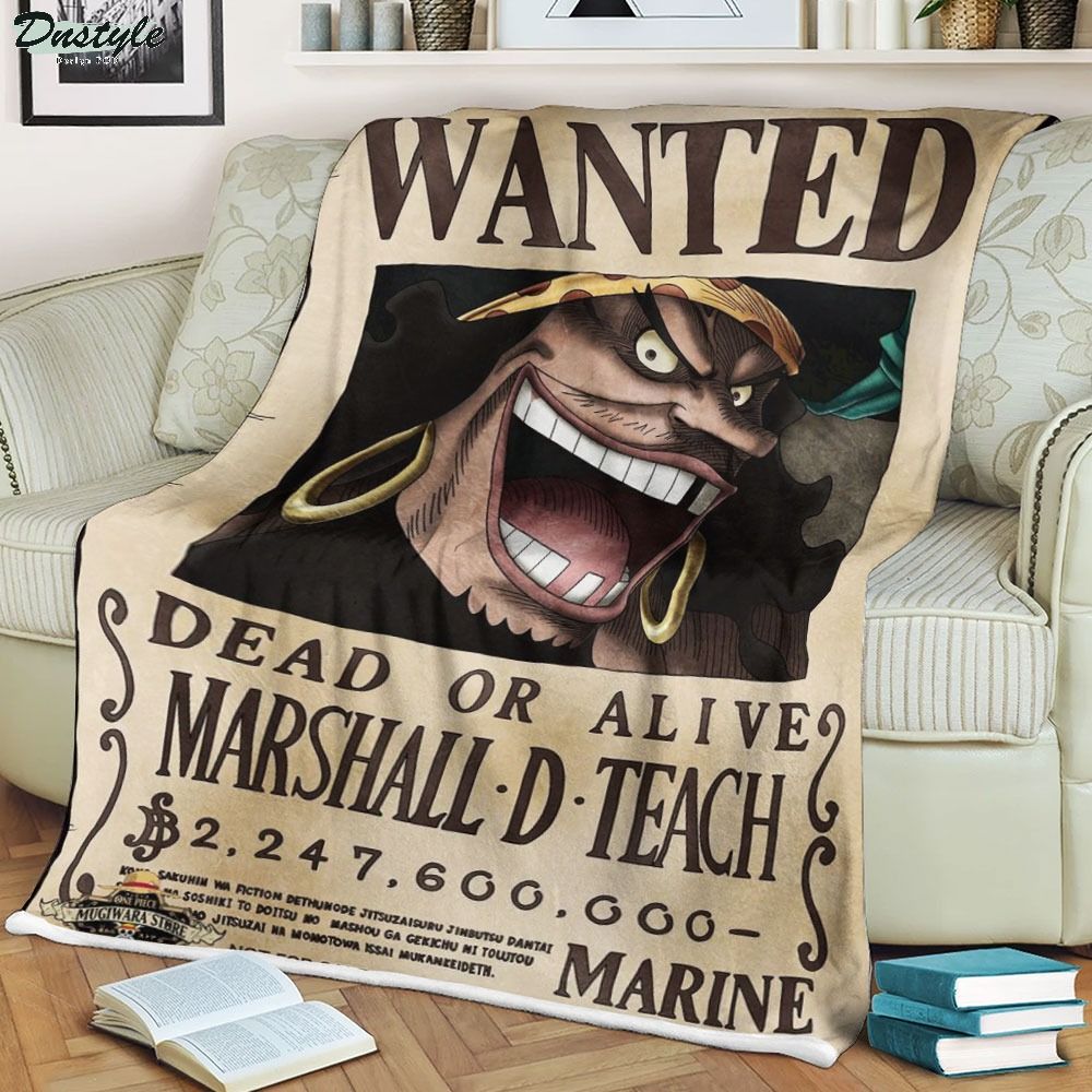 One piece Marshall D Teach Wanted soft blanket