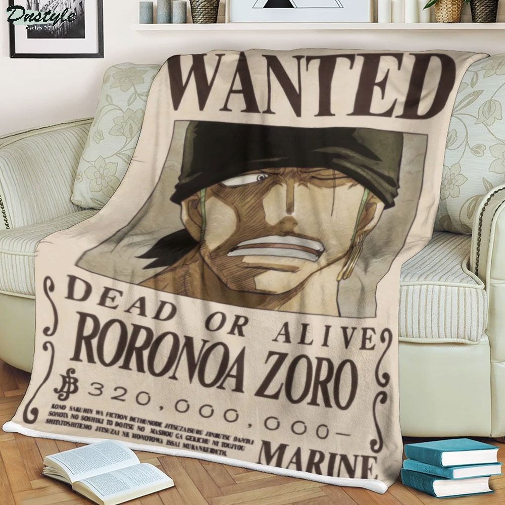 One piece Roronoa Zoro 27S Current Wanted soft blanket
