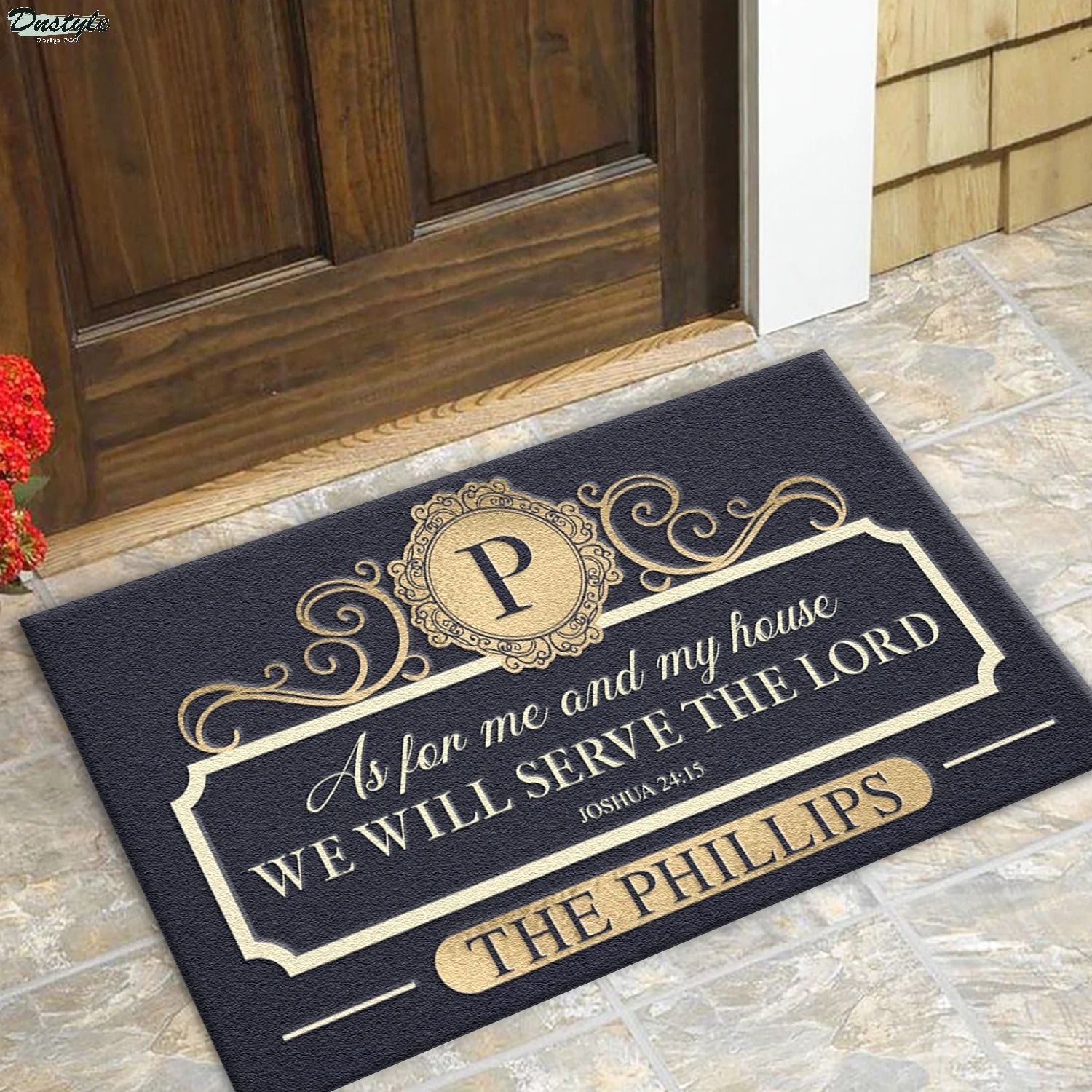 Personalized Home Serve The Lord As for me and my house joshua 24 15 doormat
