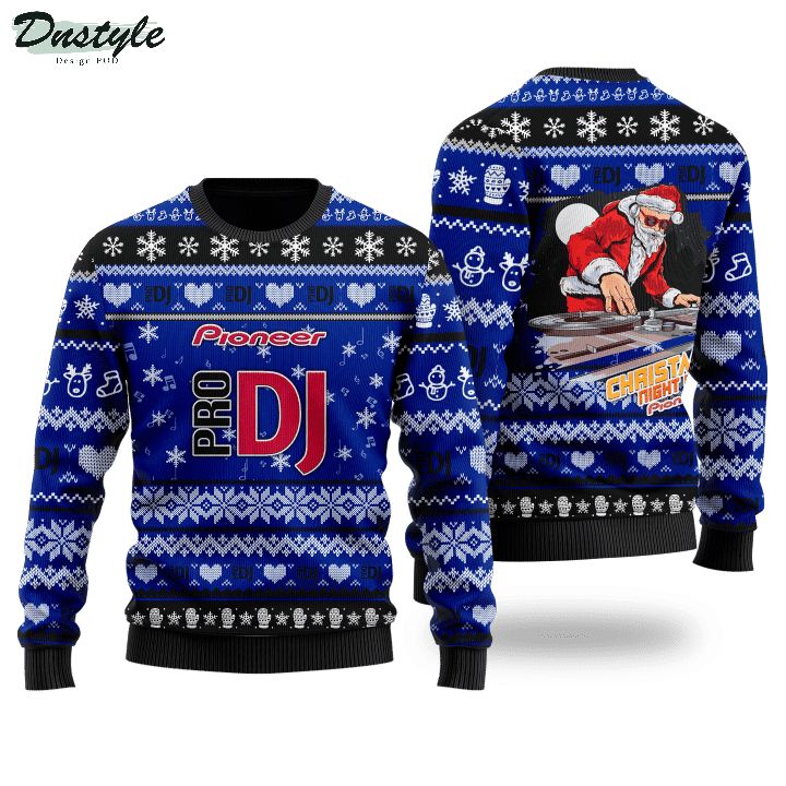 Pioneer dj 3d all over printed wool ugly sweater