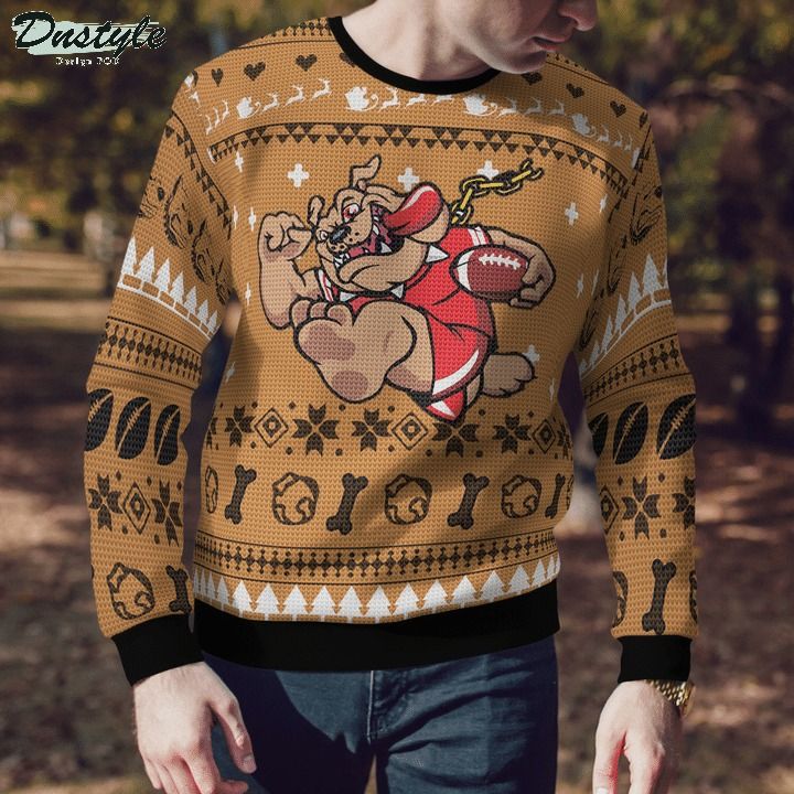 Pitbull rugby ugly christmas sweater 1