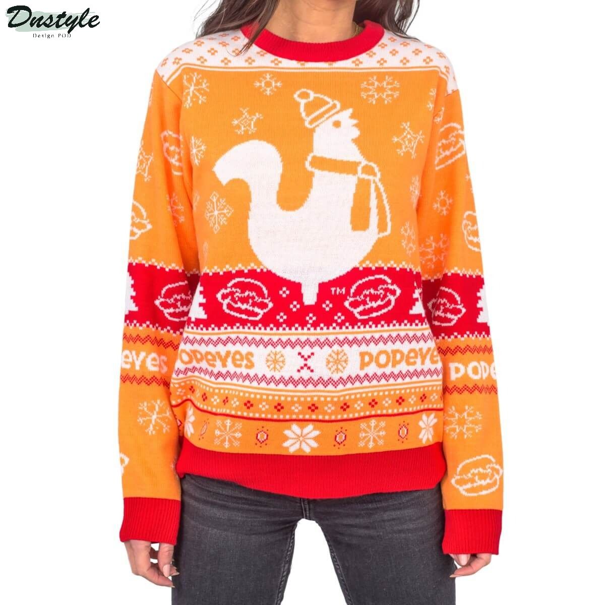 Popeyes ugly christmas sweater 1