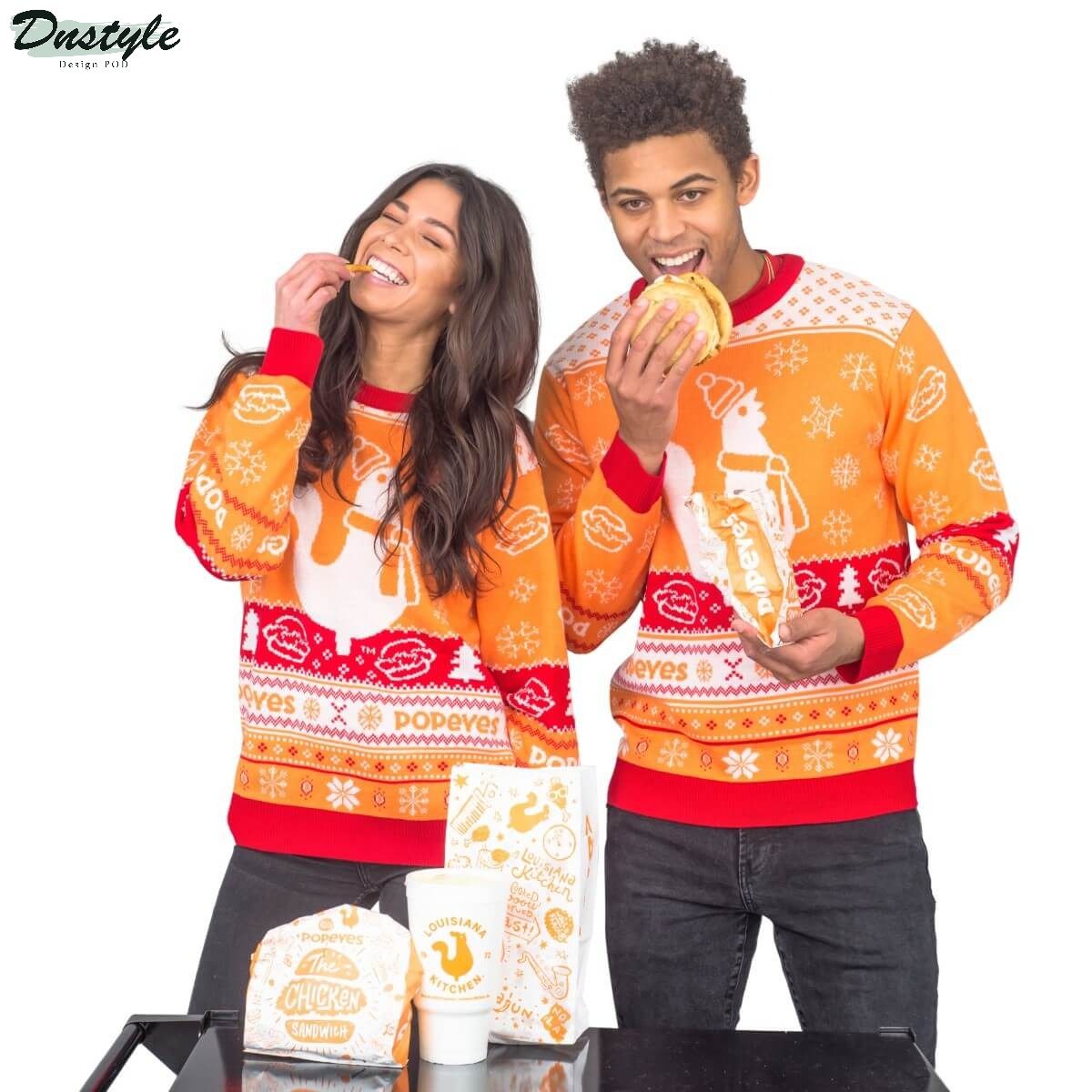 Popeyes ugly christmas sweater