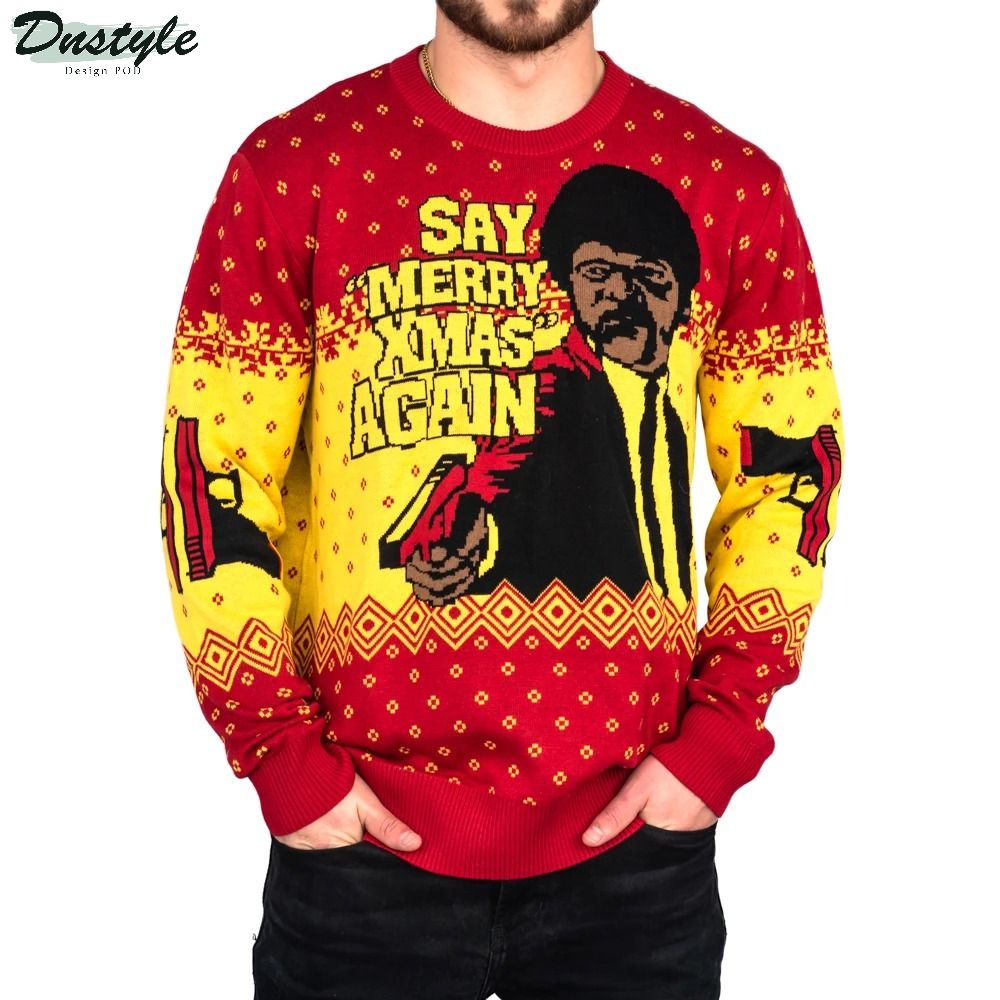 Pulp Fiction Say Merry Xmas Again Ugly Christmas Sweater