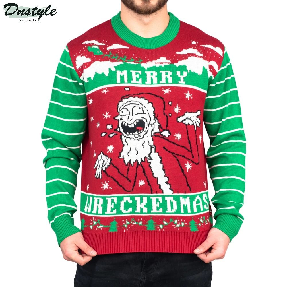 Rick and Morty Merry Wreckedmas Ugly Christmas Sweater