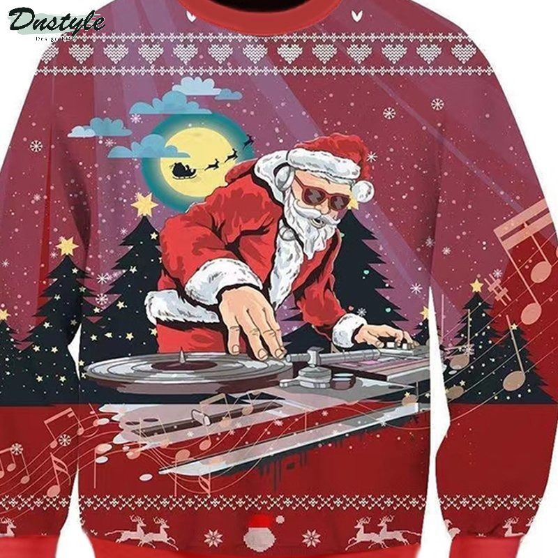Santa claus dj ugly christmas sweater 1