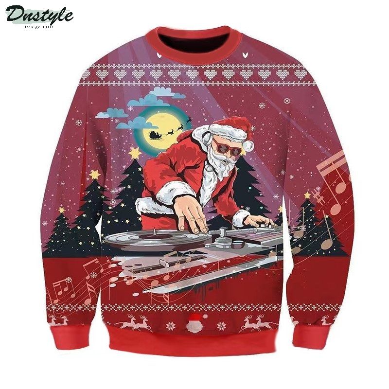 Santa claus dj ugly christmas sweater 2