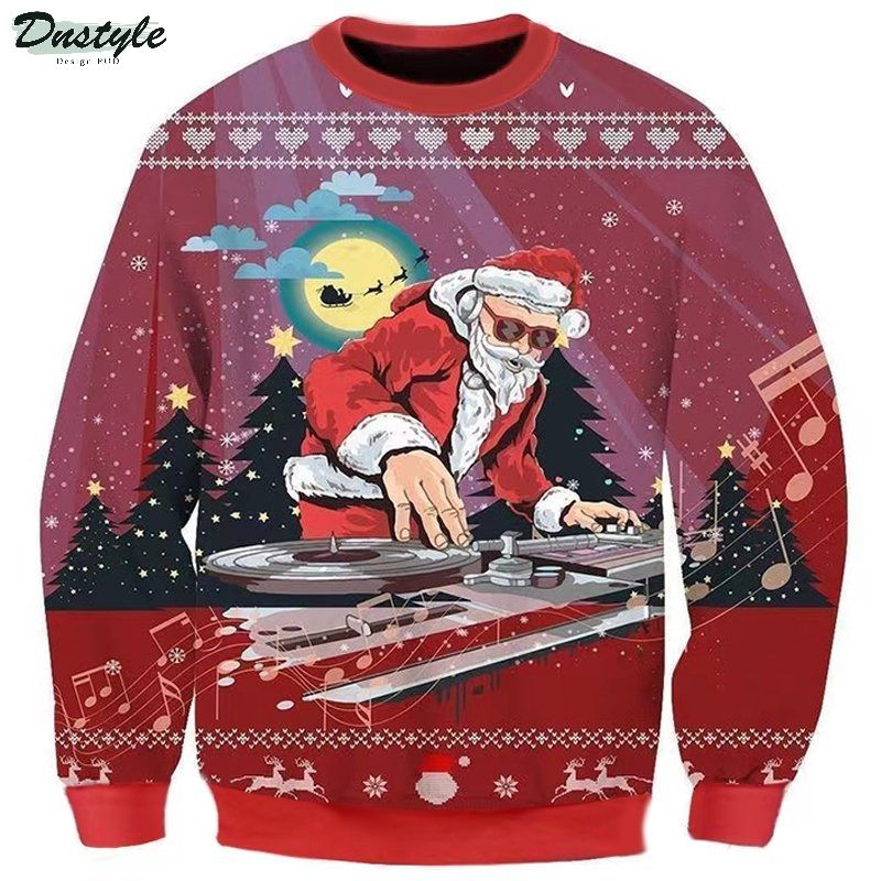 Santa claus dj ugly christmas sweater