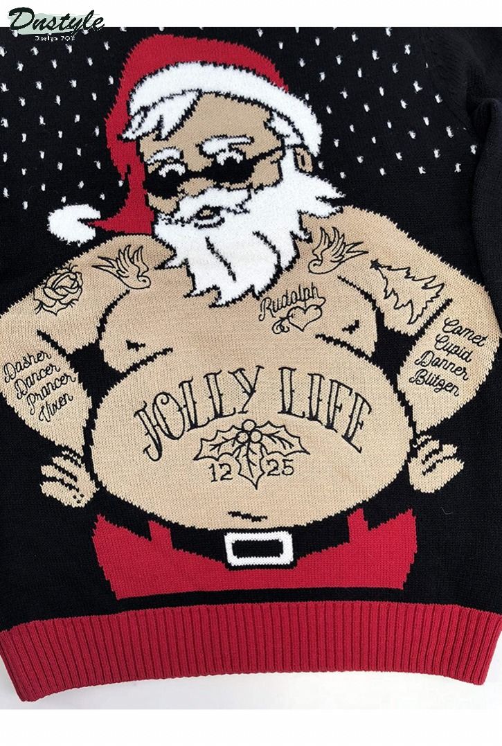 Santa jolly life ugly christmas sweater 1