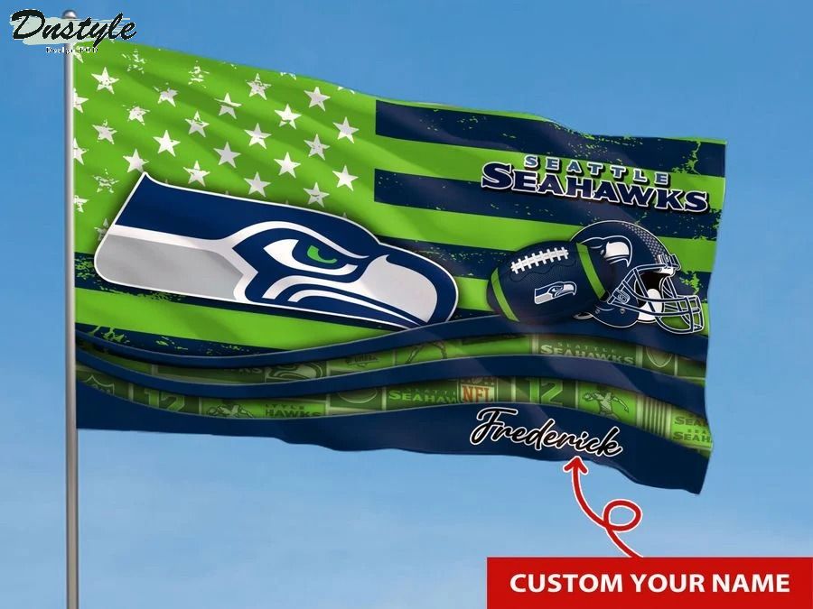 Seattle seahawks NFL custom name flag 1