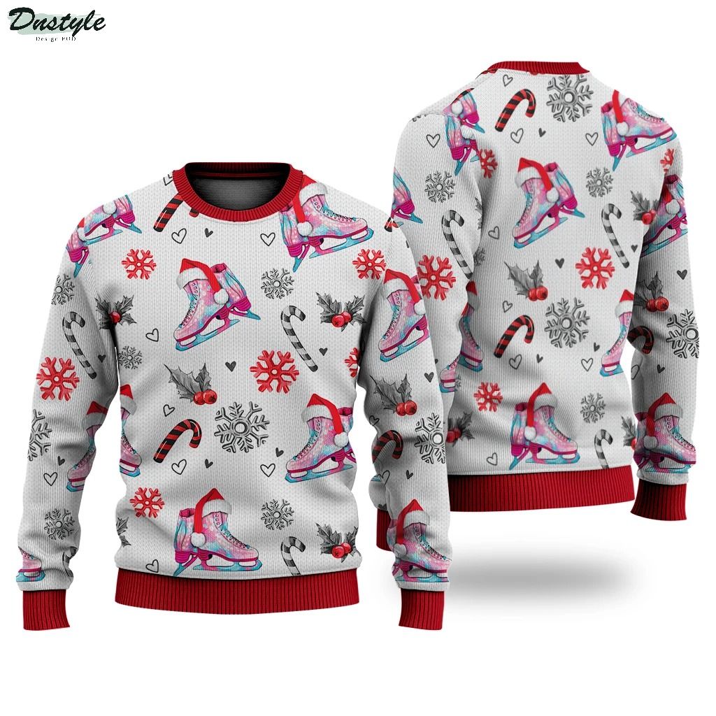 Skating pattern ugly christmas sweater